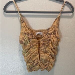Urban Outfitters Floral Ruffled Crop Top Size: S